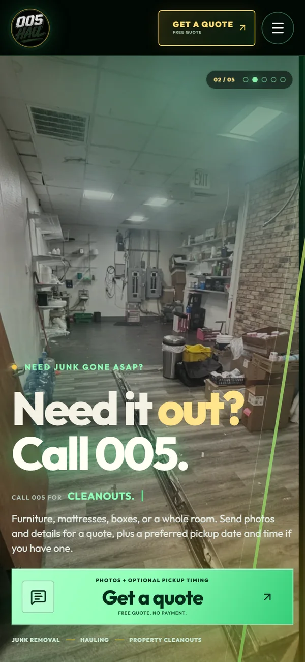 005 Haul mobile website