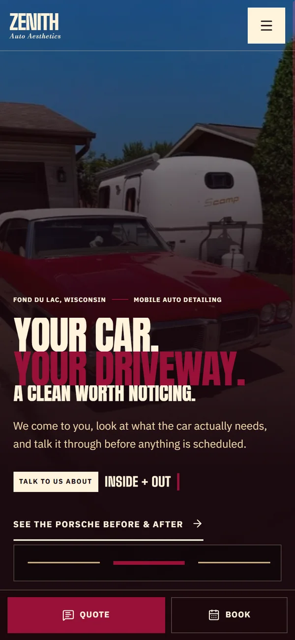 Zenith Auto Aesthetics mobile website