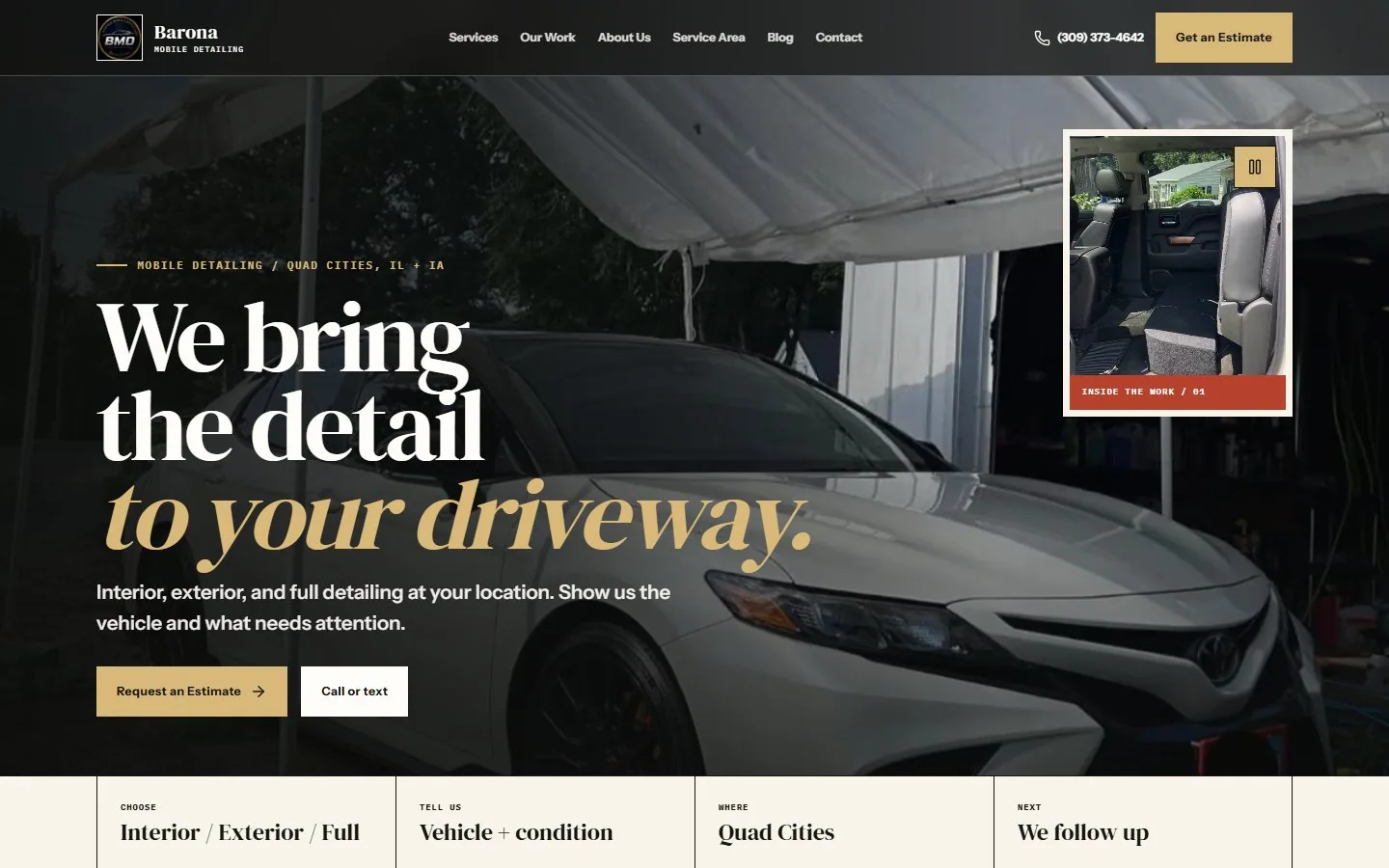 Barona Mobile Detailing website