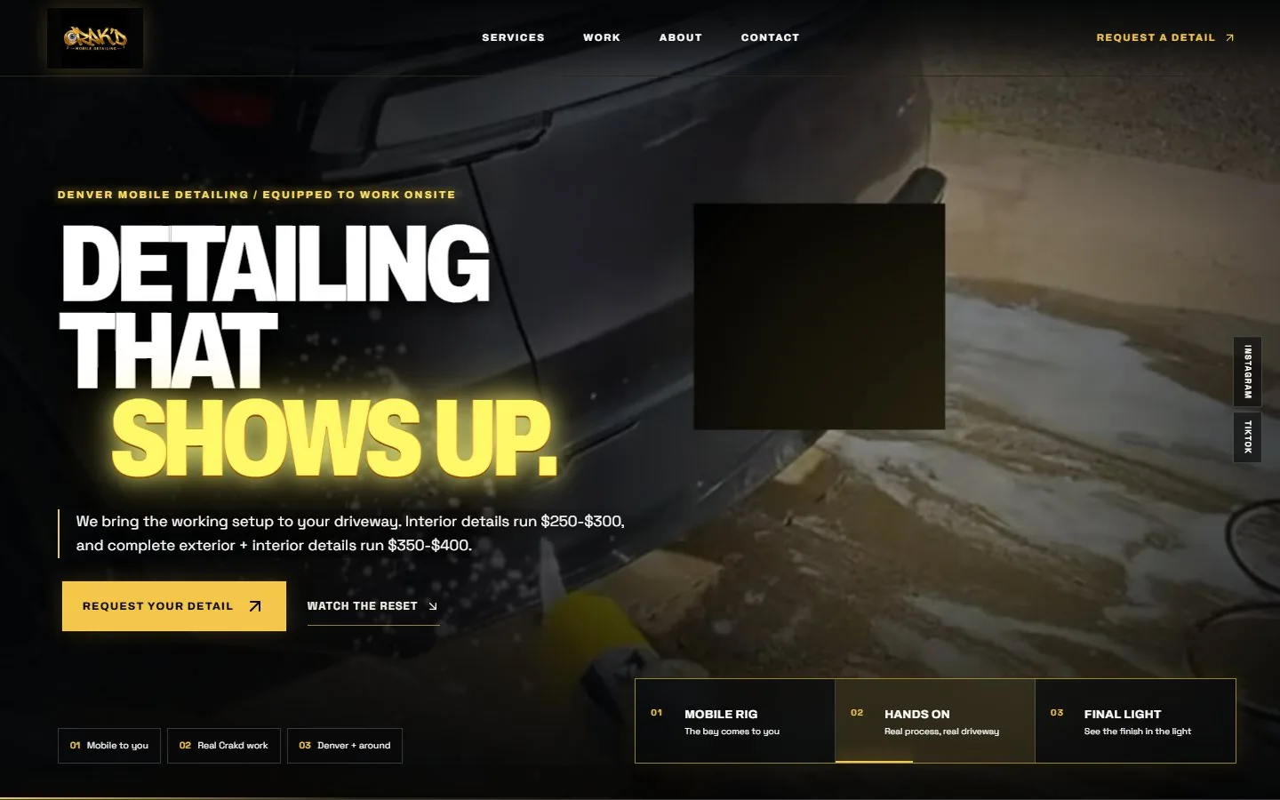Crakd Mobile Detailing website