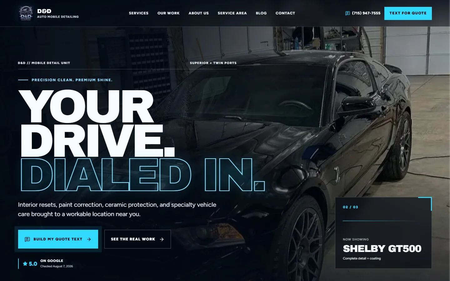 D&D Auto Mobile Detailing website