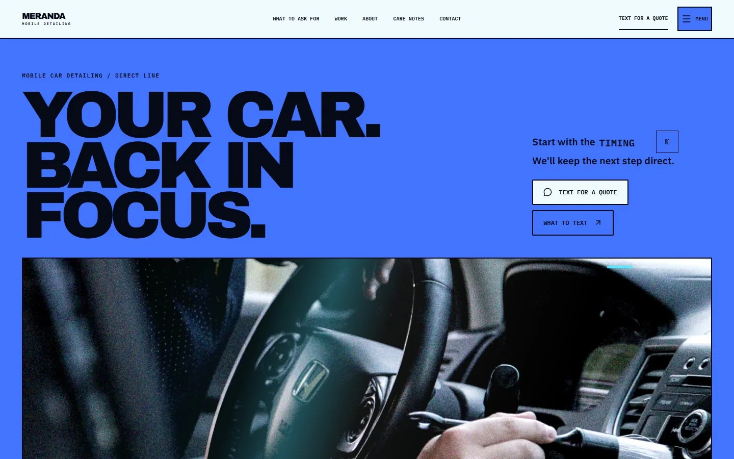 Meranda Mobile Detailing website